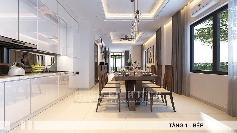 Thiết kế tủ bếp biệt thự phong cách hiện đại đầy đẳng cấp