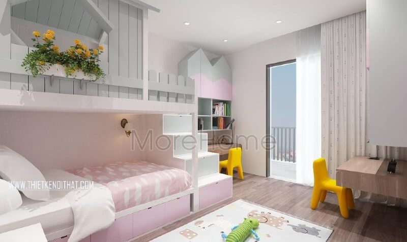 Giường tầng là một sự lựa chọn tuyệt vời để sử dụng trong không gian nhà nhỏ.